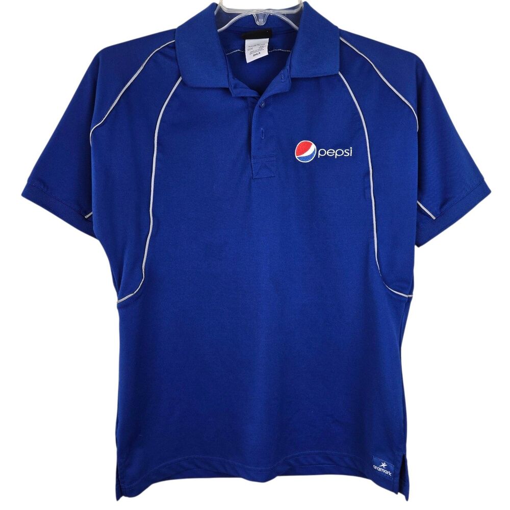 Aramark Pepsi Polo Shirt Unisex Sz S Regular SMLR Short Sleeve Employee Uniform